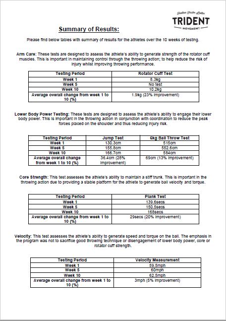 Report summary page 2